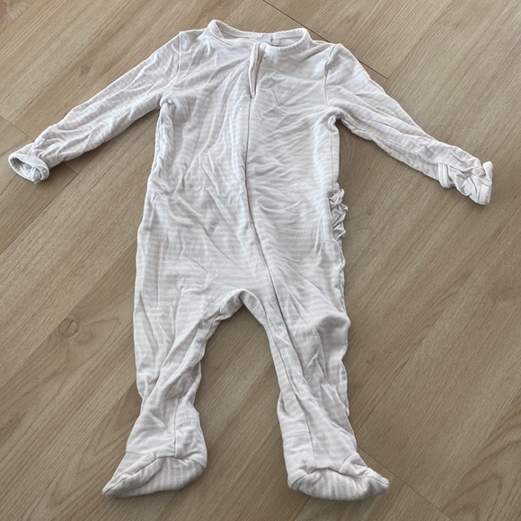 Angel Dear Pajamas Angel Dear White And Pink Stripped Ruffle Butt